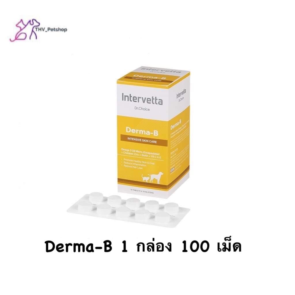 Dr.Choice Derma-B อาหารเสริมบำรุงผิว สุนัข แมว 1 กล่อง บรรจุ 100 เม็ด รูปที่ 1