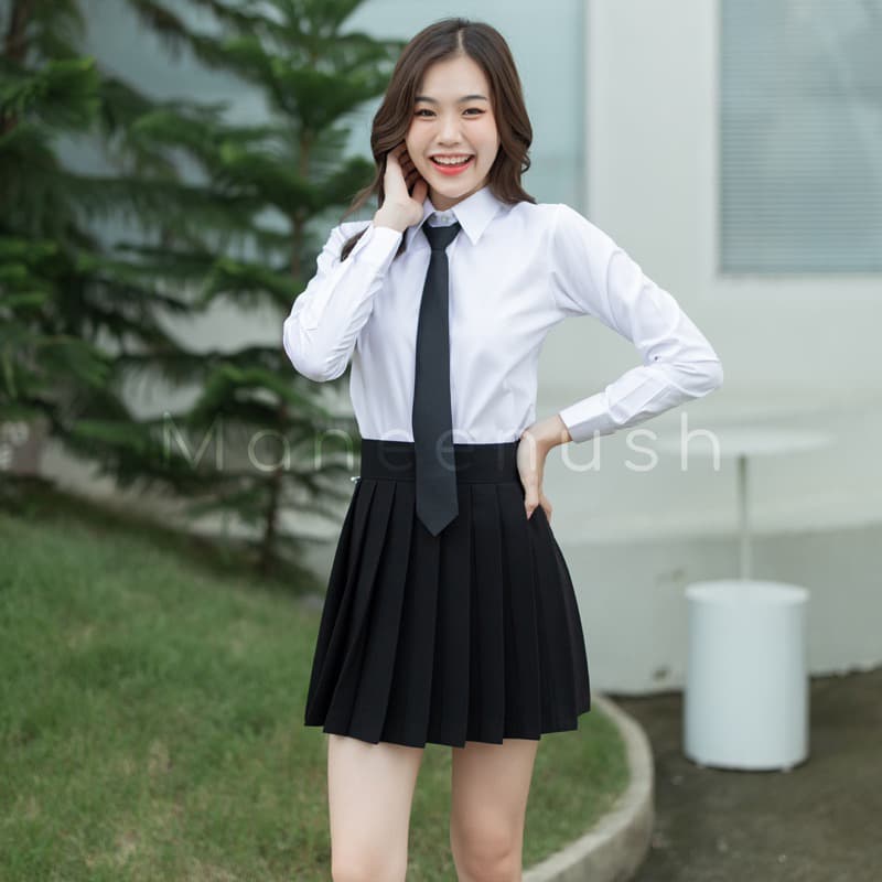 เนคไทสำเร็จรูป แบบซิป ผ้าลีวายเกรดA สีดำ/สีกรม รูปที่ 6