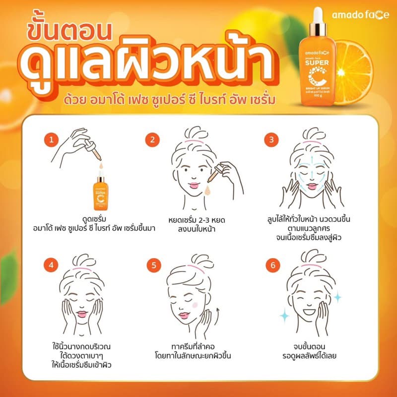 Amado Gold Caviar Concentrate Serum โกลด์คาเวียร์ เซรั่ม ซุปเปอร์ วิตซี เซรั่ม และ กลูต้า เซรั่ม รูปที่ 7