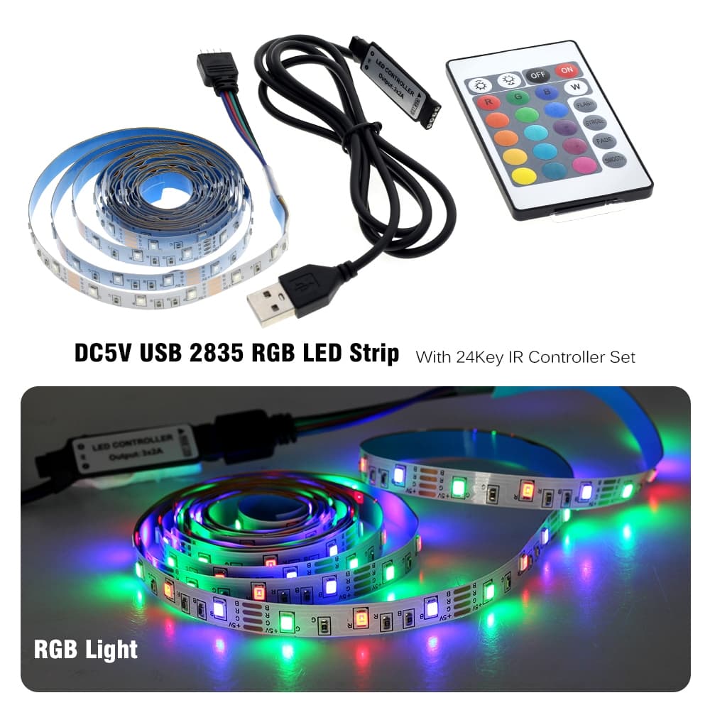 USB หลายสี ไฟเส้น LED 2835 5V นำไฟตกแต่ง ไฟปีใหม่ ไฟเส้นสายยาว ไฟติดห้อง ยืดหยุ่น เปลี่ยนฟรี มี 9 สี ให้เหลือก 5M/ 10M รูปที่ 3