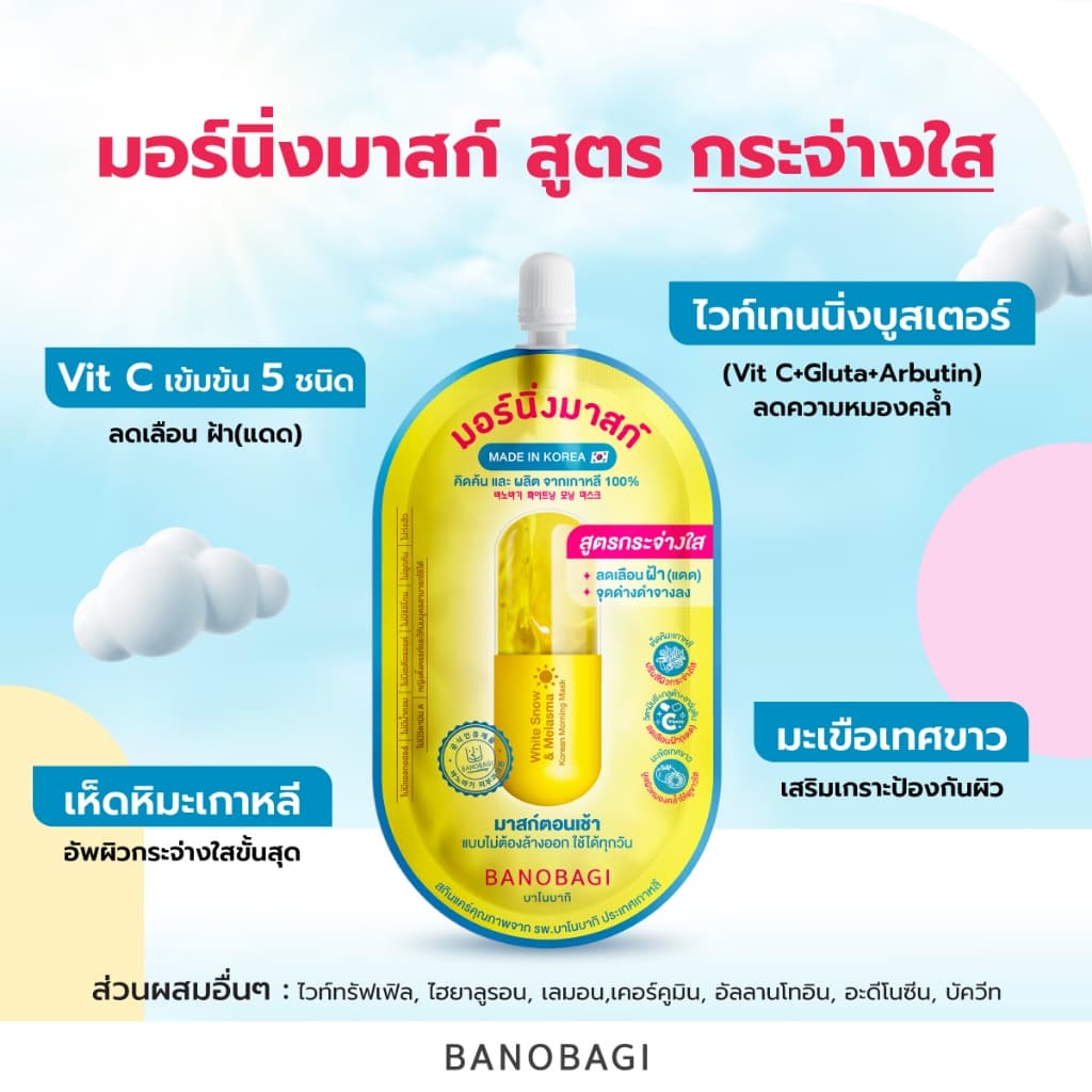 BANOBAGI-Korean Morning Mask บาโนบากิ มอร์นิ่งมาสก์สูตรสิว ช่วยลดสิว รูปที่ 3