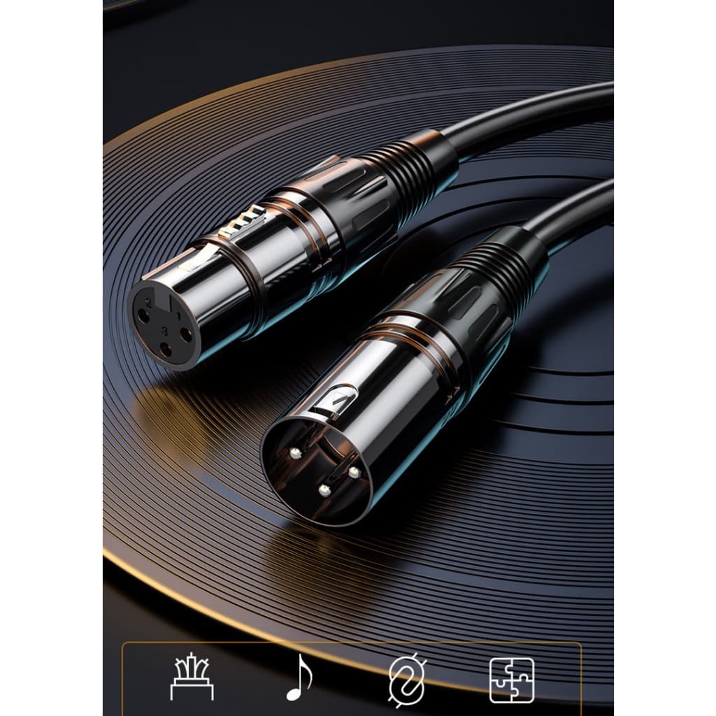 สายสัญญาณเสียง XLR ตัวผู้ ตัวเมีย สายไมค์โครโฟน XLR คุณภาพอย่างดี สายไมค์นิ่มสีดำ ทองแดงแท้ ปลั๊กโลหะอย่างดี รูปที่ 2