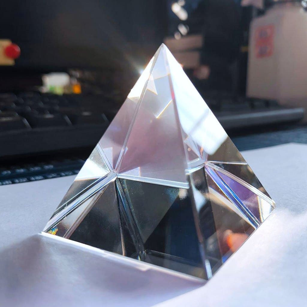 P165 Crystal ปีระมิด พีระมิด คริสตัลใส สามเหลี่ยม ของขวัญ ตกแต่ง ปริซึม ปิรามิด Pyramid ลูกแก้ว SP รูปที่ 5
