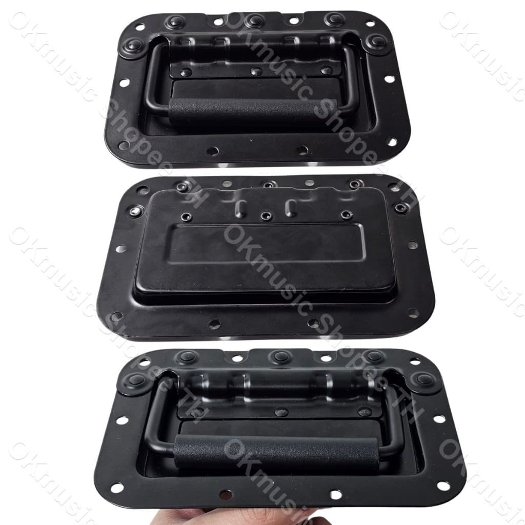 มือจับสปริงเปลือยดำ ตู้ลำโพง Diy ที่จับแบบพับได้ สำหรับยกกล่องแร็ค ยกตู้ลำโพง อุปกรณ์แร็ค วัสดุเหล็ก รูปที่ 9