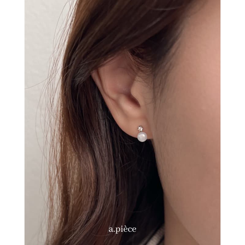A.piece ต่างหูมุกแท้ เงินแท้ Gem pearl earrings รูปที่ 7
