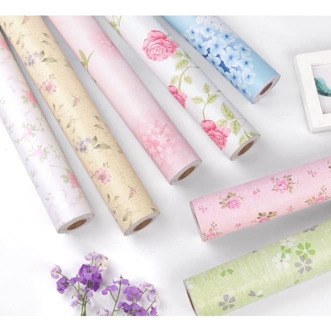 ขนาด45cm*10เมตร วอล์เปเปอร์ ติด ผนัง สติกเกอร์ติดผนัง ลายผ้าไหม มีกาวในตัว รูปที่ 2