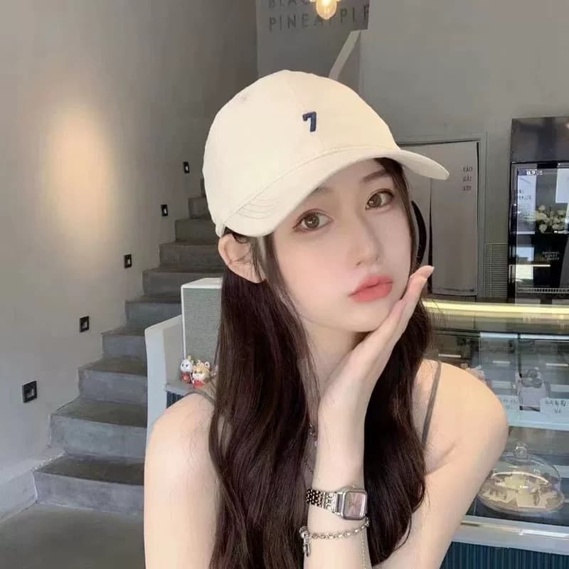 หมวกแก็ปปัก อักษร 7 มี 6สี มินิมอลสุดๆ ทรงสวยมาก ผ้า cotton ใส่สบาย หมวกสไตล์เกาหลี หมวกมินิมอล รูปที่ 4
