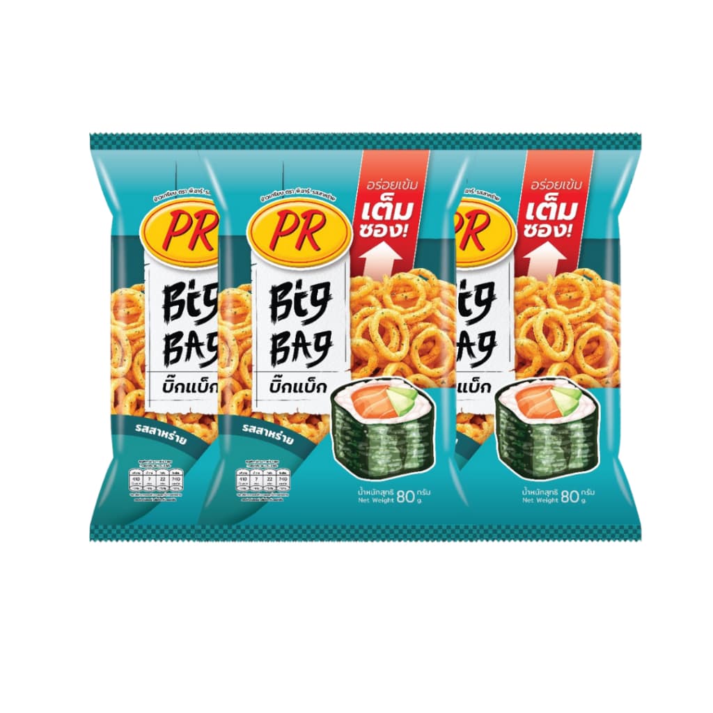 พีอาร์ ข้าวเกรียบ Big Bag รส กุ้งสไปชี่ มะเขือเทศ สาหร่าย 80 กรัม แพ็ค 3 ถุง รูปที่ 2