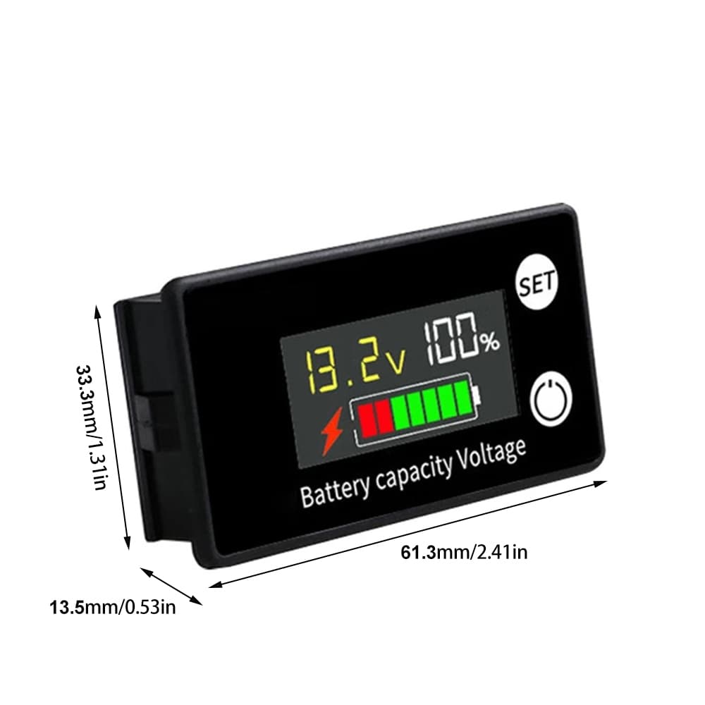 Pcbfun 6133A มิเตอร์ไฟฟ้าดิจิตอล DC8-100V LCD โวลต์มิเตอร์จอแสดงผล LCD พร้อมสายเคเบิล รูปที่ 6