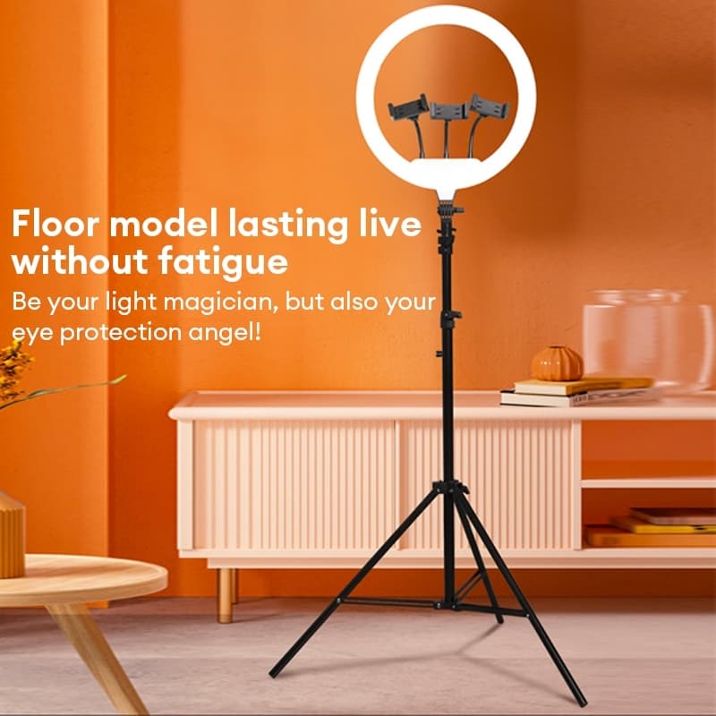 ไฟวงแหวน 16-45CM LED Ring Light ชุดไฟไลฟ์สด+พร้อมขาตั้ง2.1m ปรับได้3สี ปรับได้360°ทิศทา ไฟสตูดิโอ ขาตั้งกล้องมือถือ รูปที่ 1