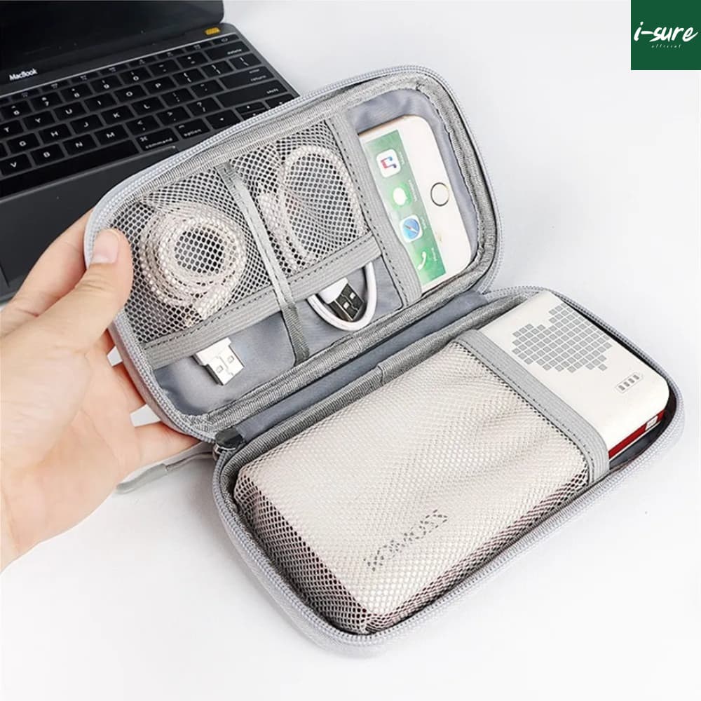 bag organizer แบตสำรอง กระเป๋า เก็บ power bank เคสสายชาร์จ แฟลชไดร์ฟ usb หูฟัง กันน้ำ รูปที่ 1