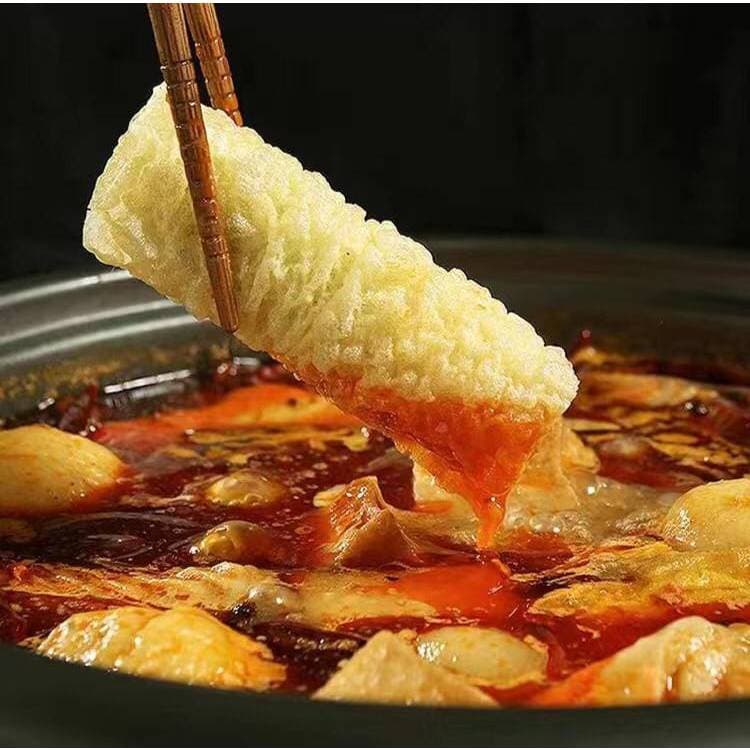 ‼120g ฟองเต้าหู้ม้วน 响鈴卷 ทานคู่ชาบู สุกี้ หม้อไฟจีน จุ่ม3วิสุก สะดวก อร่อย 120g รูปที่ 2
