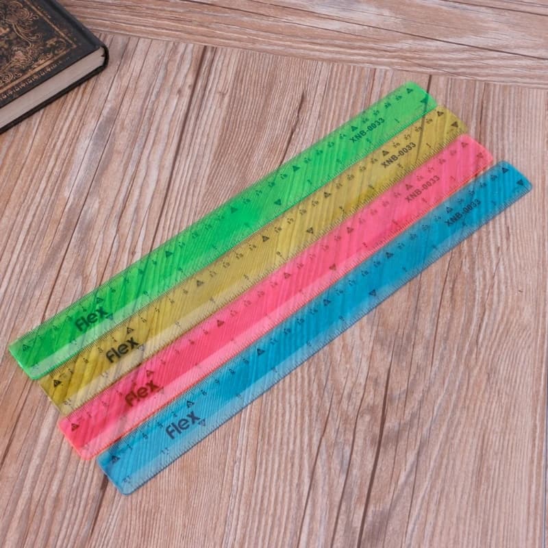 แพ็ค 12 ชิ้นคละสี ไม้บรรทัดยางซิลิโคน ไม้บรรทัดงอได้ PVC ไม้บรรทัดเจล ม้วนได้ ไม่หัก ไม้บรรทัดเยลลี่ รูปที่ 5