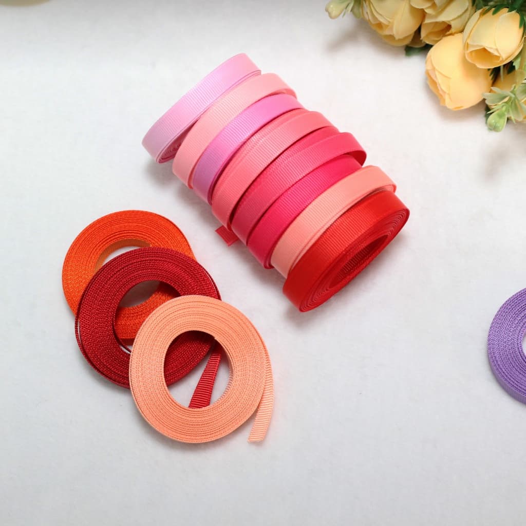 ริบบิ้นผ้ากรอสเกรน กว้าง 9mm ยาวม้วนละ 5 หลา มีให้เลือก 70 สี รูปที่ 8