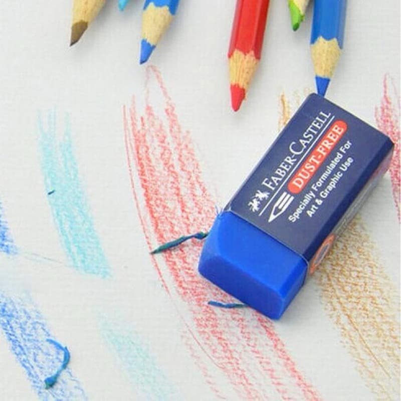 ยางลบดินสอ ไร้ฝุ่น เฟเบอร์คาสเทลส์ Faber-Castell รุ่น Dust-Free eraser ก้อนสีน้ำเงิน ,สีดำลบดินสอ2บี 1 ก้อน รูปที่ 3