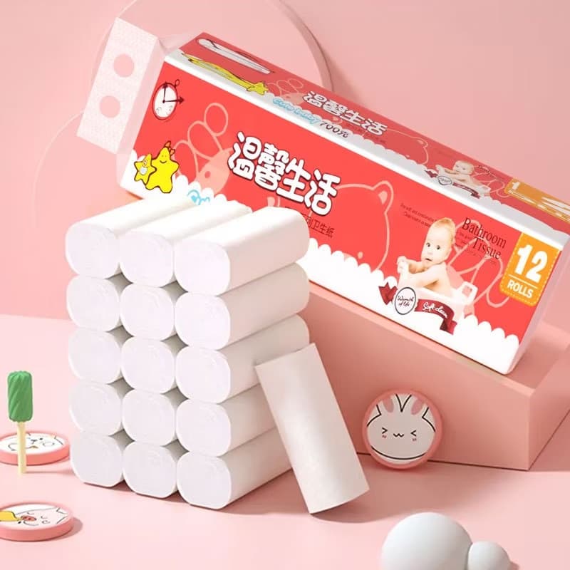 Cute baby กระดาษทิชชู่ไร้แกน แผ่นหนา5ชั้น ราคาสุดคุ้ม ซึมซับได้อย่างดีเยี่ยม เนื้อกระดาษเหนียวนุ่ม สะอาด รูปที่ 2