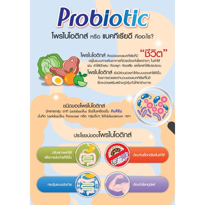 โปรไวต้า ProVita เครื่องดื่มโพรไบโอติกผสมวิตามิน รสส้ม 150ml รูปที่ 4