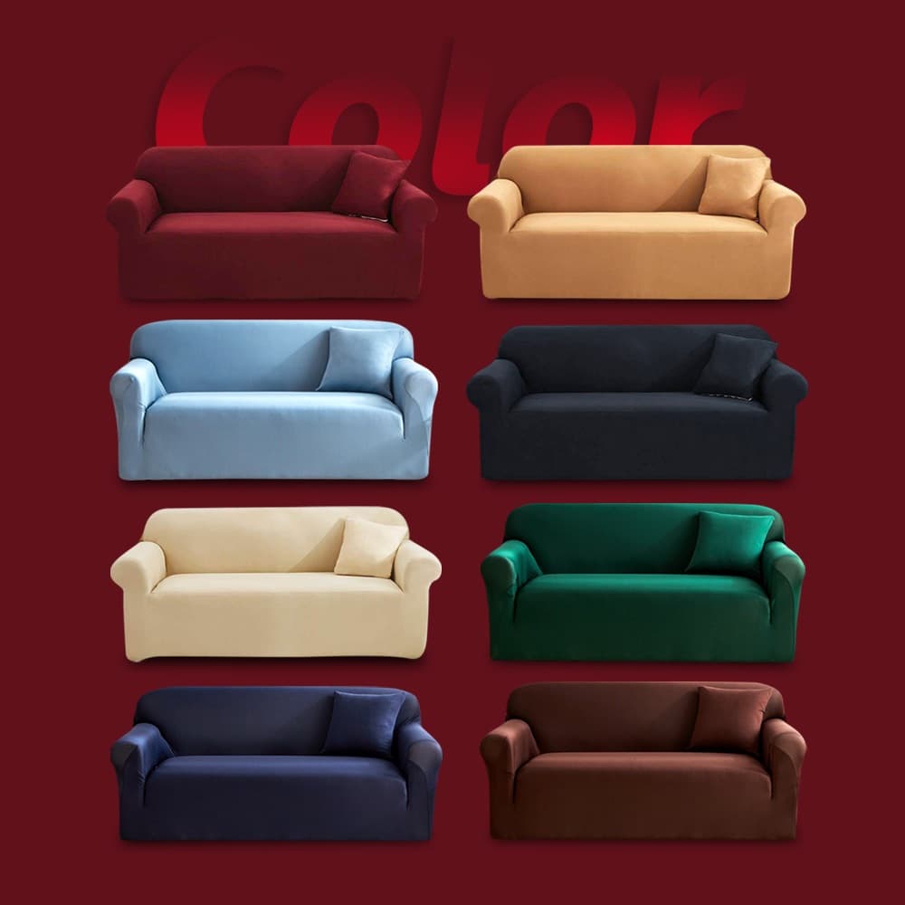 allgen ผ้าคลุมโซฟาสีทึบ 1/2/3/4 ที่นั่ง กันลื่นกันฝุ่น Sofa Cover ผ้าหุ้มโซฟายืดหยุ่น แถมปลอกหมอน รูปที่ 8