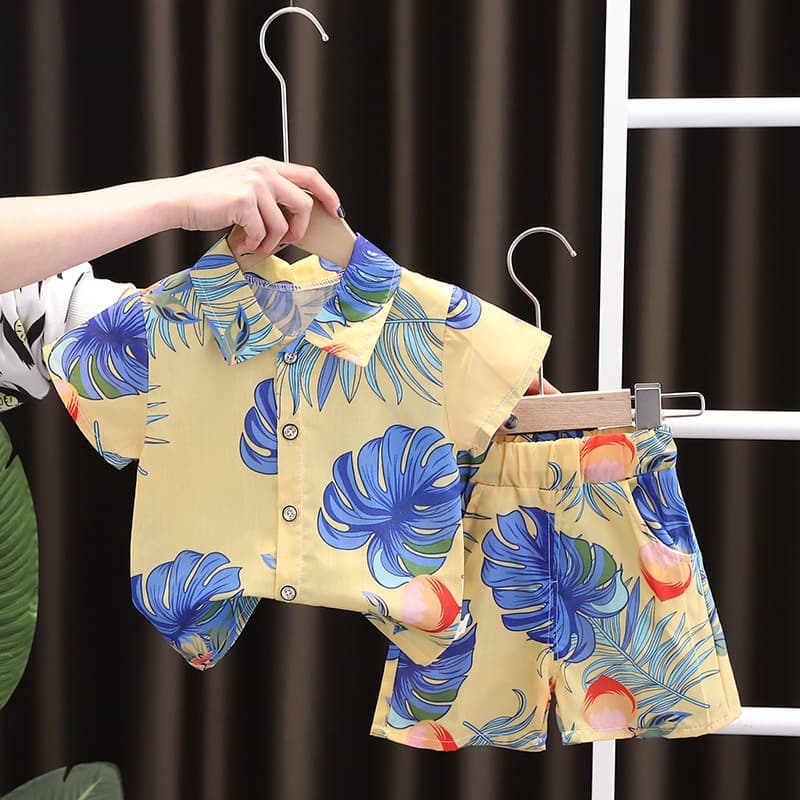 ชุดเสื้อฮาวาย ชุดเสื้อเชิ้ตเด็ก เสื้อ +กางเกง ลายสวย ผ้านิ่ม ใส่เที่ยวสวยมากๆ ไซส์80-160 รูปที่ 5