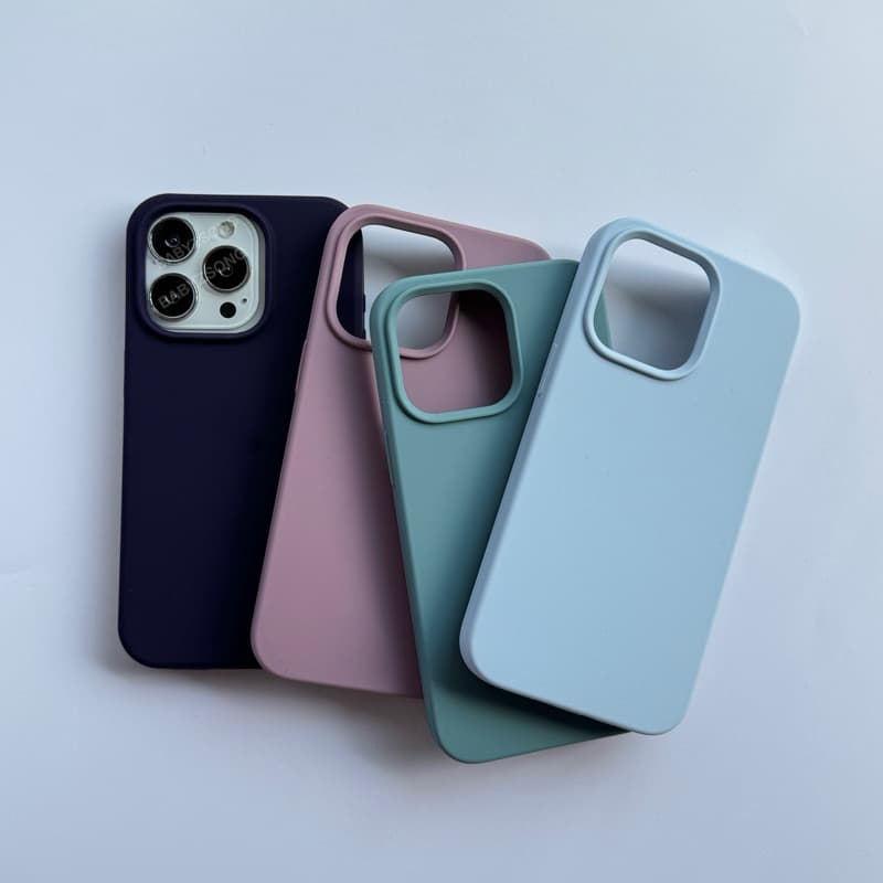 SET06 Silicone กำมะหยี่ เคสซิลิโคนสีพื้นกำมะหยี่ เคสสำหรับรุ่นไอโฟน78/SE-17 17Air 17Pro 17ProMax รูปที่ 1