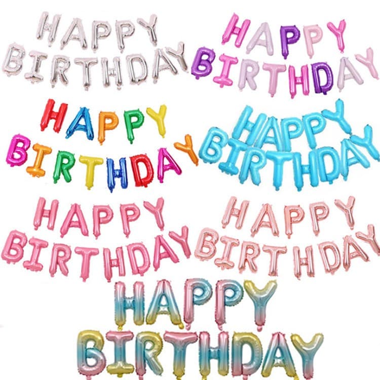 ลูกโป่งฟอยล์ Happy birthday มีหลายสี รูปที่ 1