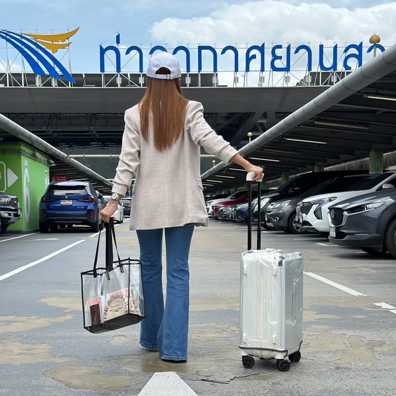 กระเป๋าช้อปปิ้ง กระเป๋าPVCใส หนาอย่างดี สะพายข้าง รูปที่ 5