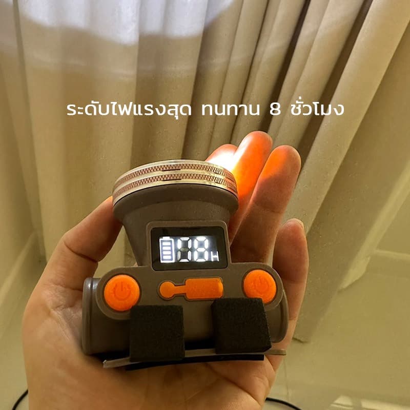 NEOBEE ไฟฉายคาดหัว จอ LED บอกแบตสถานะ TYPE-C แบตอึด8 ชั่วโมง แรงสูง A7 รูปที่ 3