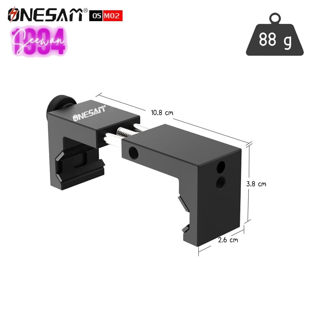 ONESAM ALL-metal hot shoe phone clip OS-M02 คลิปหนีบมือถือ มีช่องฮอตชูในตัว สำหรับใส่ไฟLED ไมโครโฟน รูปที่ 2