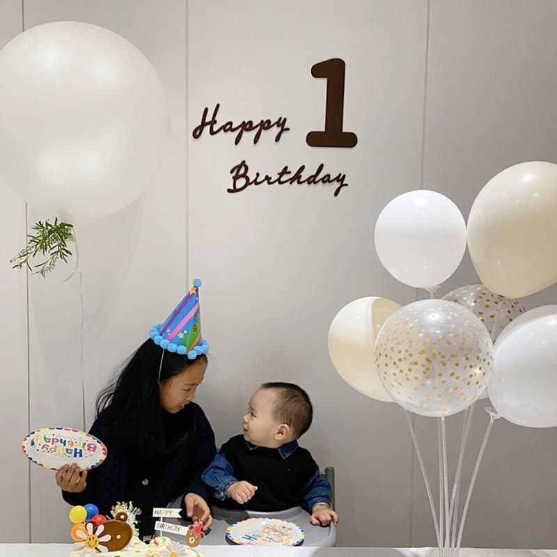 ป้ายตัวเลข ป้าย Happy Birthday ป้ายวันเกิด ป้ายตัวเลขสีน้ำตาล ป้ายแฮปปี้เบิร์ดเดย์ สไตล์มินิมอล รูปที่ 5