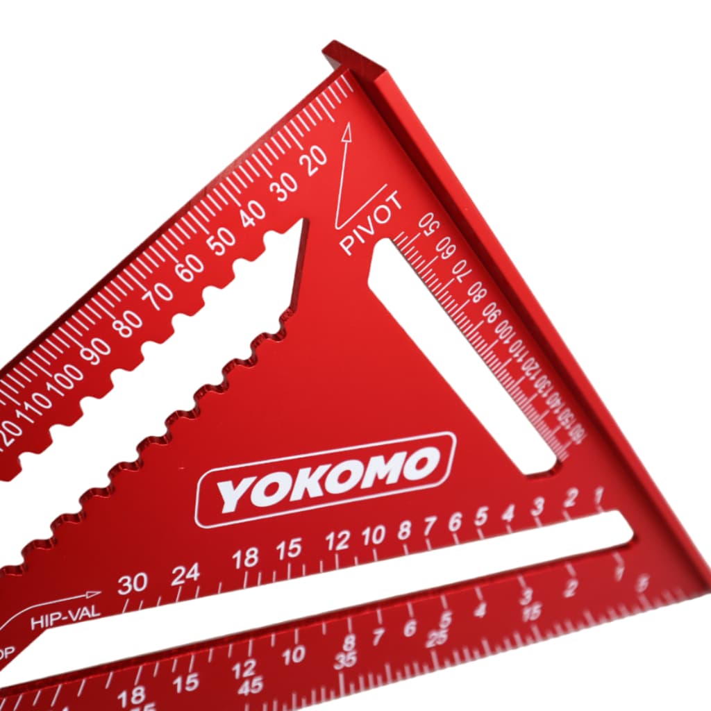 YOKOMO ฉากสามเหลี่ยมอลูมิเนียม วัดมุม ไม้โปรแทรกเตอร์ สามเหลี่ยมเมตริก เครื่องมือวัดความแม่นยำ ขนาด 7 นิ้ว และ 12 นิ้ว รูปที่ 8