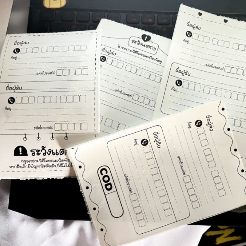 สติกเกอร์แปะพัสดุ ผู้รับ ผู้ส่งกันน้ำ ใบปะ1บาท รวมดาว รูปที่ 2