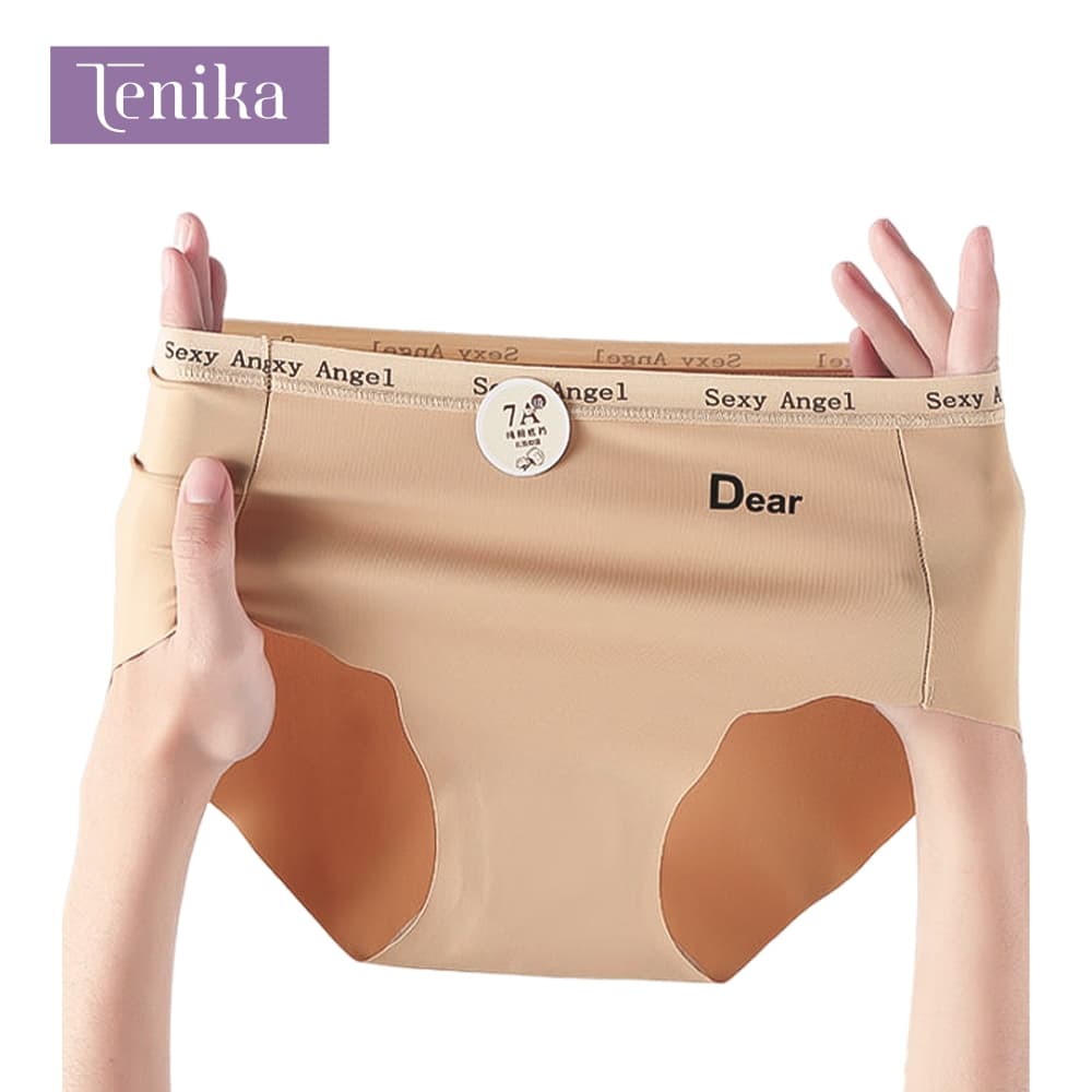TENIKA กางเกงในผู้หญิง เอวกลาง ไร้ขอบ ผ้าเรียบนุ่มลื่น ยืดหยุ่นดีมาก ระบายอากาศได้ดี รูปที่ 2