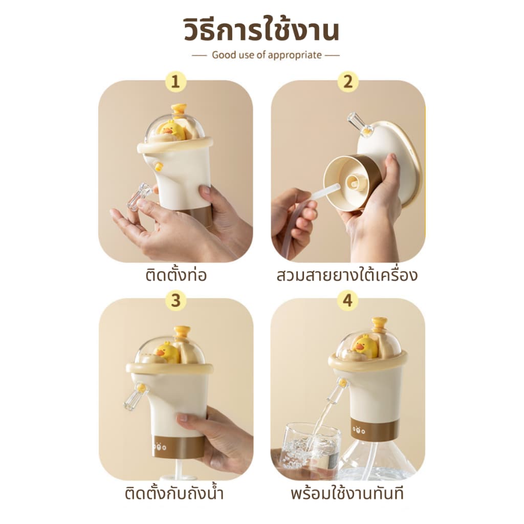 เครื่องกดน้ำอัตโนมัติ เครื่องดูดน้ำ พร้อมสายtype c ปลอดภัยทำความสะอาดง่าย ใช้งานสะดวก รูปที่ 4