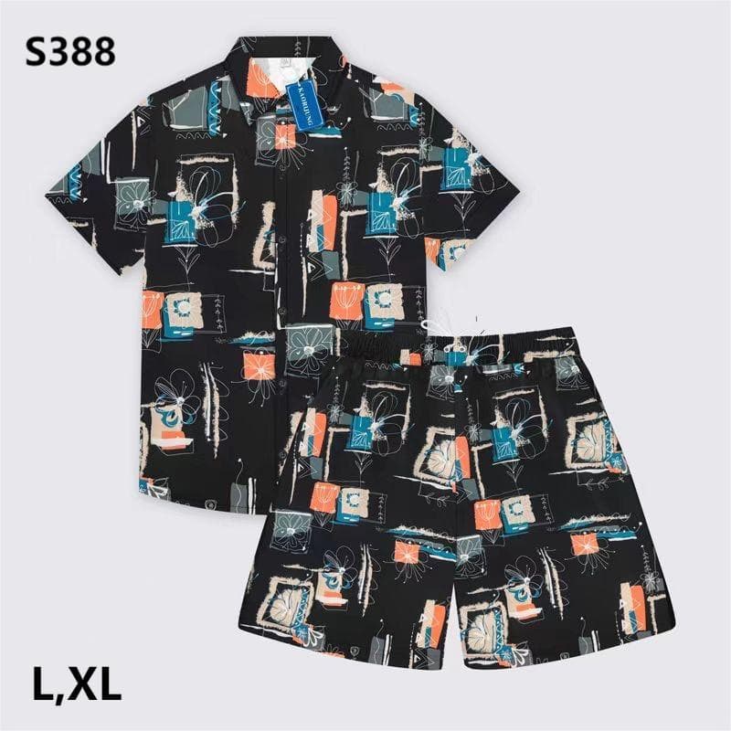 ชุดเซ็ท เสื้อพร้อมกางเกง พิมพ์ลาย ผ้าไหมอิตาลี ผ้าเรียบ ลื่น ทิ้งตัว ระบายอากาศได้ดี S388 รูปที่ 5