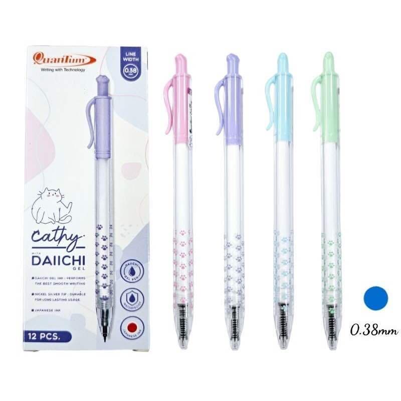 ปากกาเจล 0.38 มม.หมีกน้ำเงิน Quantum รุ่น Cathy ลายเท้าแมวน่ารัก 1 / 4 ด้าม ปากกาควอนตั้ม gel pen รูปที่ 6
