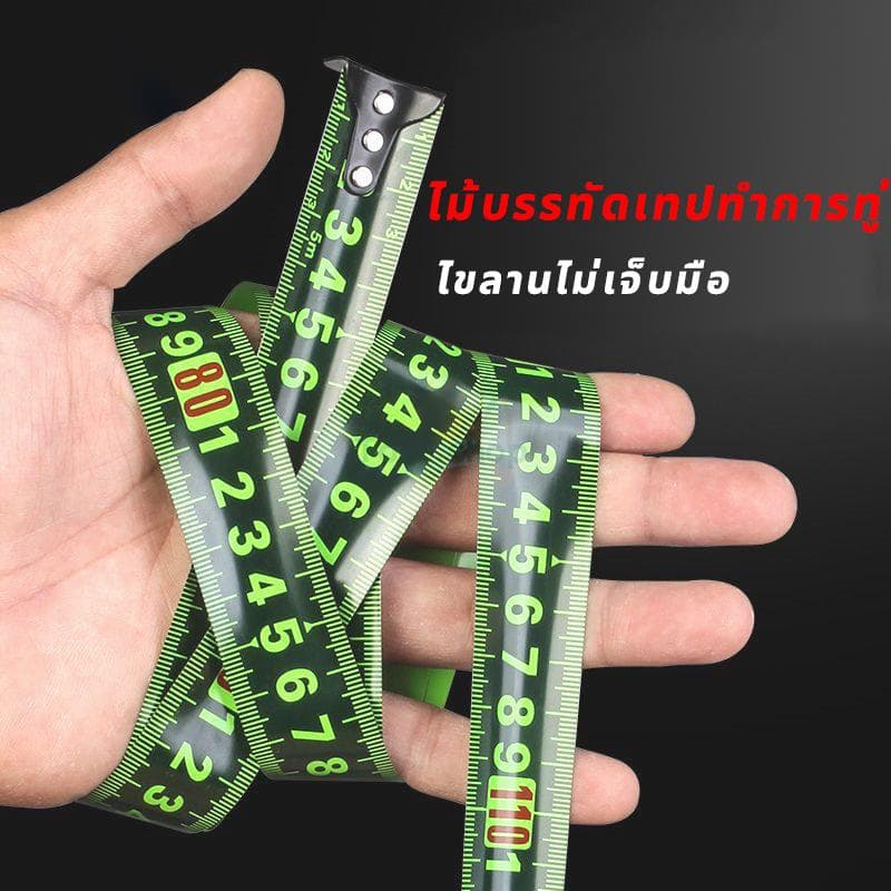 ตลับเมตร สายวัดระยะ 10เมตร เลขชัดเจน ป้องกันบาดมือ ไม่เสียรูปง่าย เทปวัด ตลับเมตรหุ้มยาง ตลับเมตรพกพา สายวัดแบบตลับ รูปที่ 9