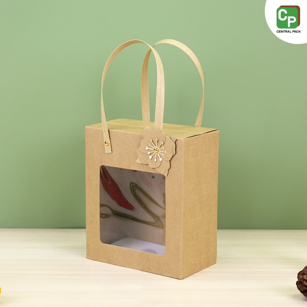 กล่องหูแข็งหน้าต่าง ดอกไม้ DIY กล่องใส่ของขวัญ ของฝาก ชุดกิ๊ฟเซทน้ำหอม ของรับไหว้ รูปที่ 4