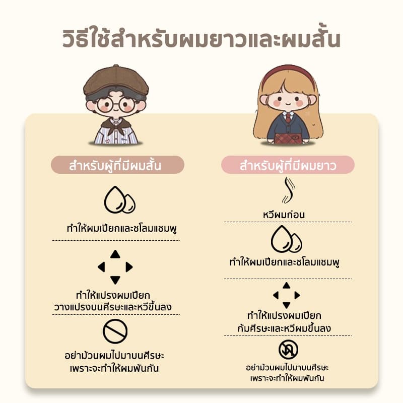 แปรงสระผม แปรงนวดหนังศีรษะ แปรงแชมพู ถนอมหนังศีรษะ นวดผ่อนคลาย ไม่มีผมพันกัน รูปที่ 5