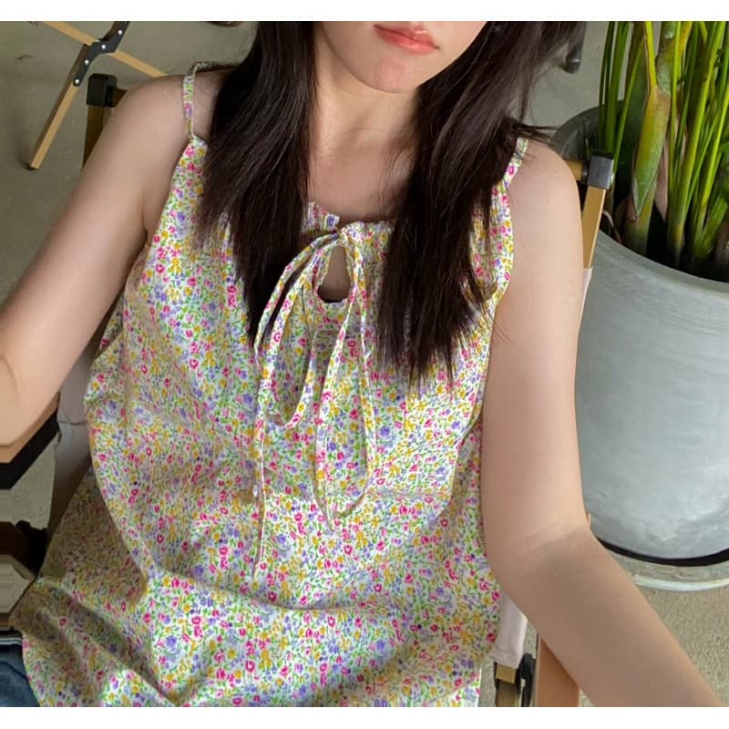 เสื้อสายเดี่ยวลายดอกไม้ อก 38 ความยาว 19.5 รูปที่ 6