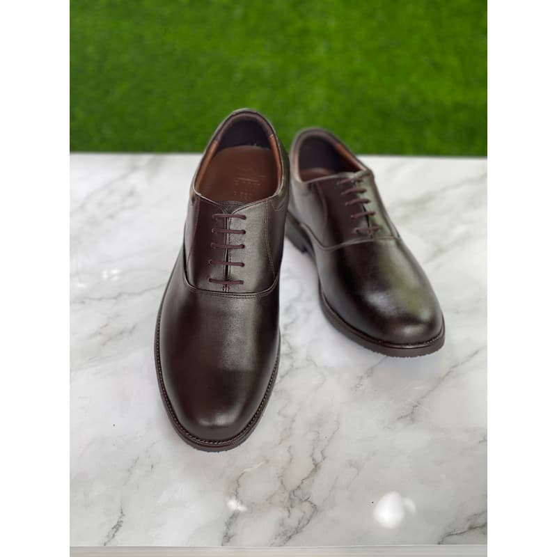 รองเท้าคัทชูผู้ชาย หนังแท้100% ทรง Oxford Soft Genuineใหม่ สีน้ำตาลเข้ม รูปที่ 4