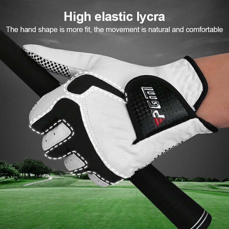 ถุงมือกอล์ฟ PGM แบบนุ่ม มืออาชีพ golf glove ผ้าไมโครไฟเบอร์ ระบายอากาศ ป้องกันการลื่น ถุงมือฝึกอบรม รูปที่ 4