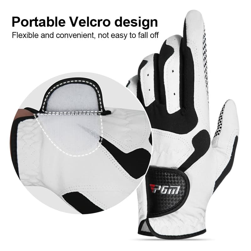 ถุงมือกอล์ฟ PGM แบบนุ่ม มืออาชีพ golf glove ผ้าไมโครไฟเบอร์ ระบายอากาศ ป้องกันการลื่น ถุงมือฝึกอบรม รูปที่ 8