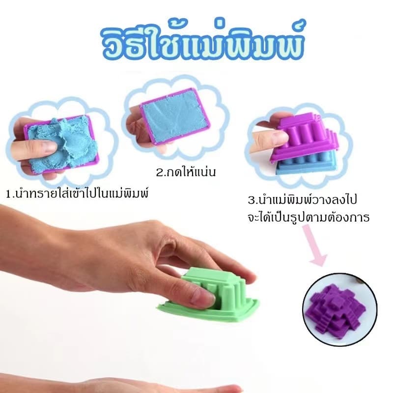 ทรายแม่เหล็ก แม่พิมพ์19ชิ้น+กล่องเก็บ ทรายเด็ก ของเล่นทรายสำหรับเด็ก รูปที่ 5