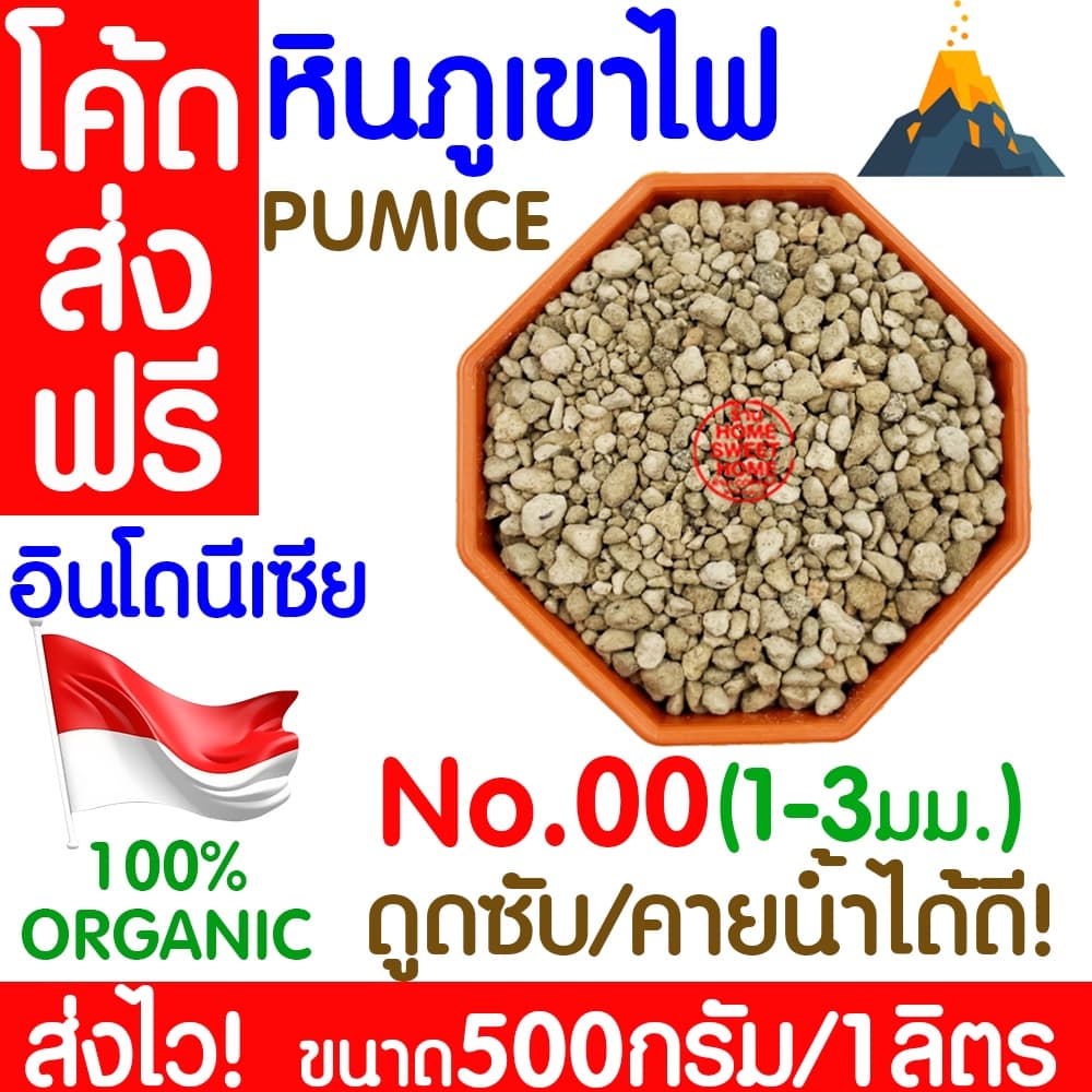 *โค้ด * หินภูเขาไฟ 500กรัม/1L 00/01/02/L/LL เพิ่มความโปร่งให้ดิน หินพัมมิส Pumice วัสดุปลูกผสมดิน กระถาง outlet รูปที่ 2