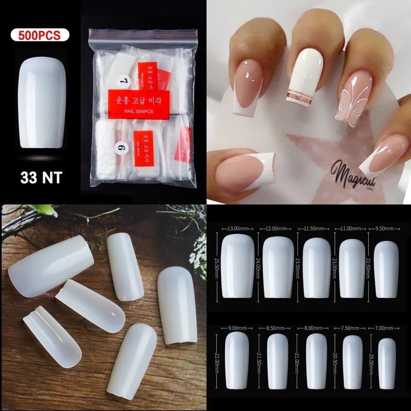 เล็บPVC รหัส33 ทรงเหลี่ยมยาว 500 ชิ้น/แพค มีเบอร์ 0-9 รูปที่ 4