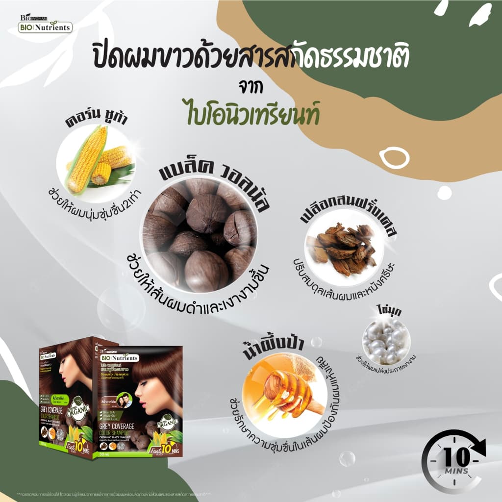 แชมพูปิดผมขาว ไบโอนิวเทรียนด์ คัลเลอร์ แชมพู อ่อนโยนด้วยสารสกัดธรรมชาติ 30 มล. รูปที่ 4