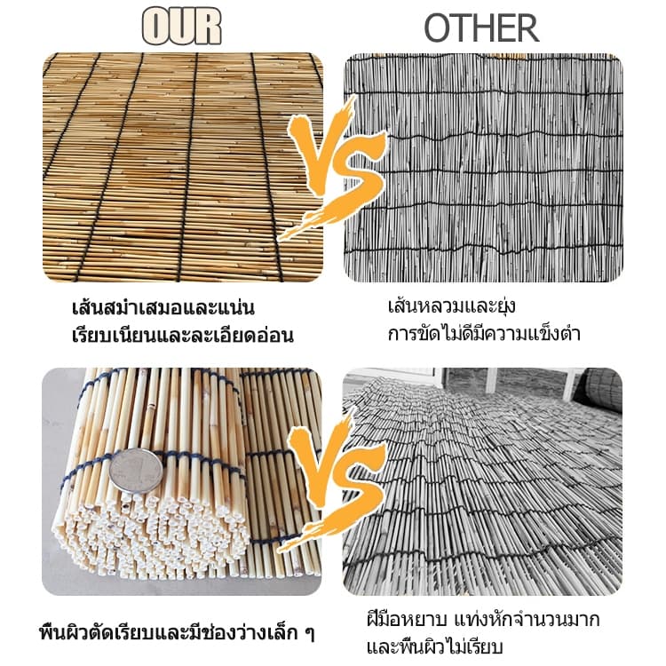 ธรรมชาติทั้งหมดม่านกก ผ้าม่าน ม่านบังแดดพร้อม3สไตล์ 4 ขนาด กันน้ำ การควบคุมศัตรูพืช ไม่มีกลิ่น รูปที่ 5