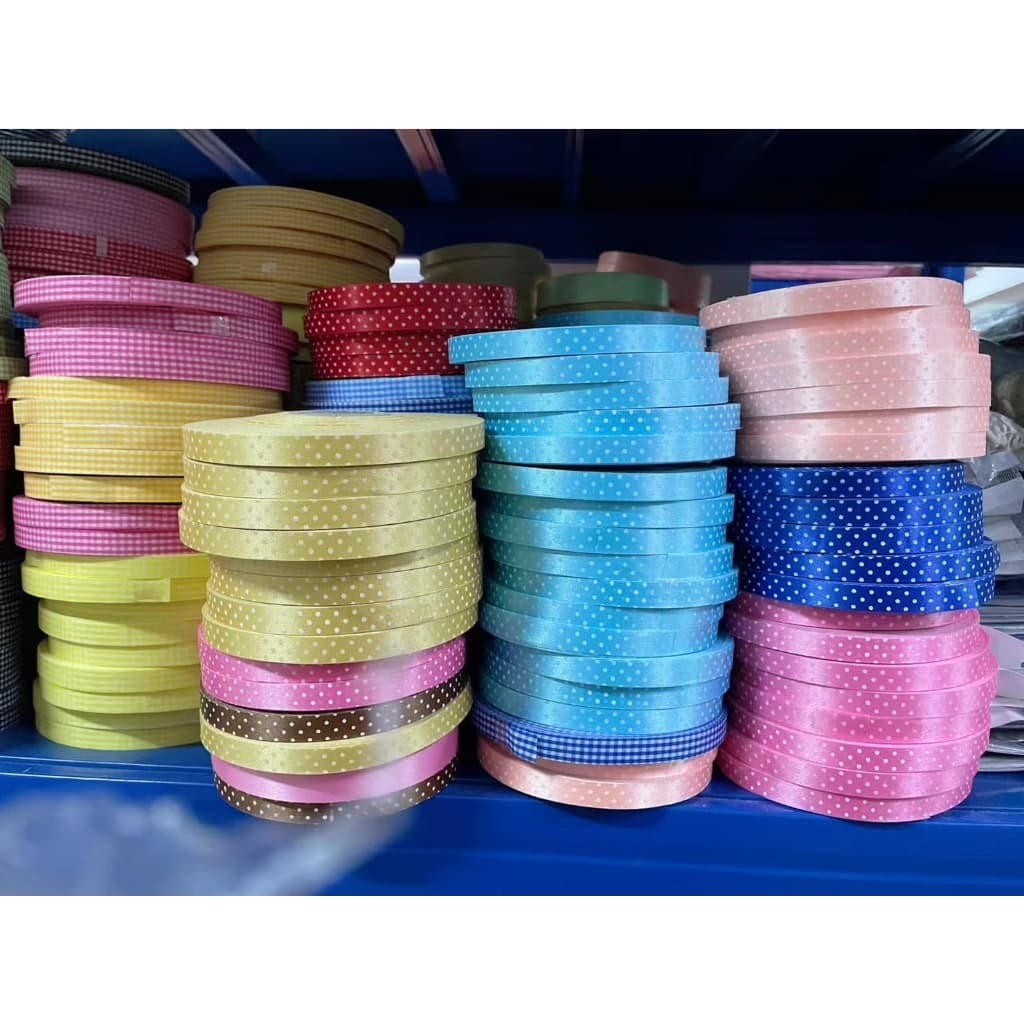 ! ริบบิ้นผ้าลายสก็อต กว้าง13มิล ม้วนละ100หลา มีให้เลือกหลากสี รูปที่ 2
