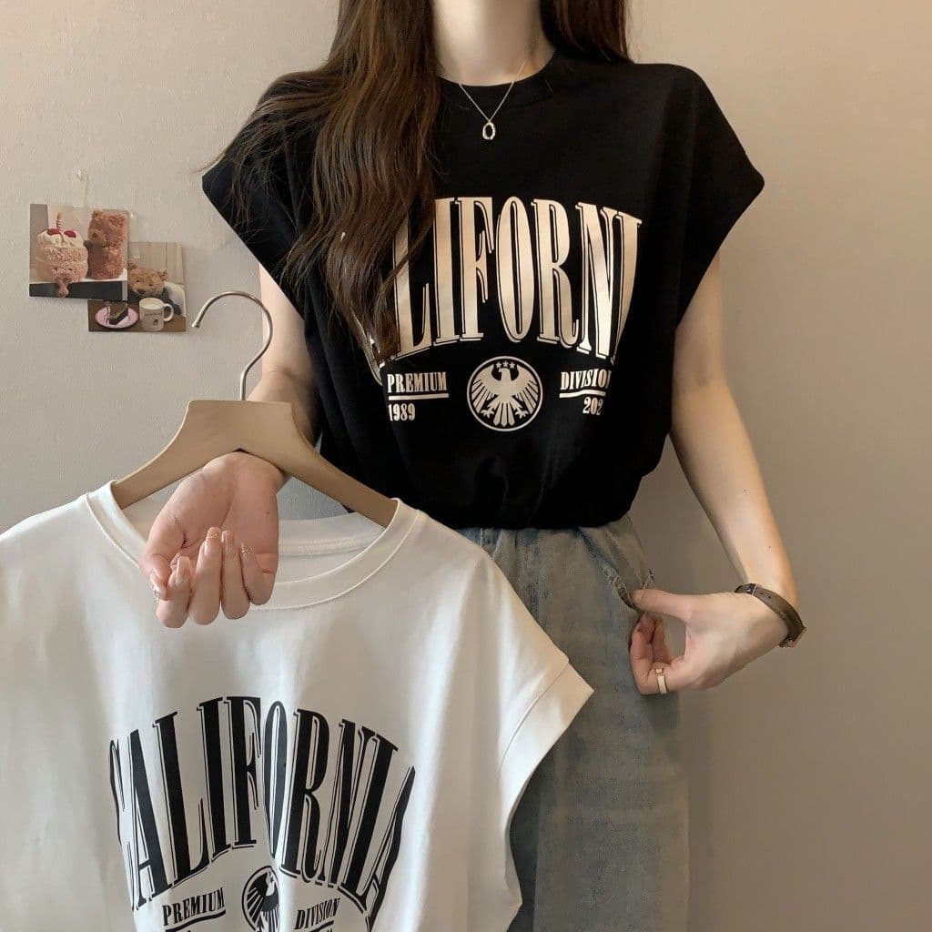 เสื้อยืดครอปสาวอวบผู้หญิงที่กําลังฮิต oversize เสื้อผ้าแฟชั่นสไตล์เกาหลี เสื้อเอวลอยวัยรุ่นน่ารักๆ แขนกุดทรงปีกค้างคาว รูปที่ 4