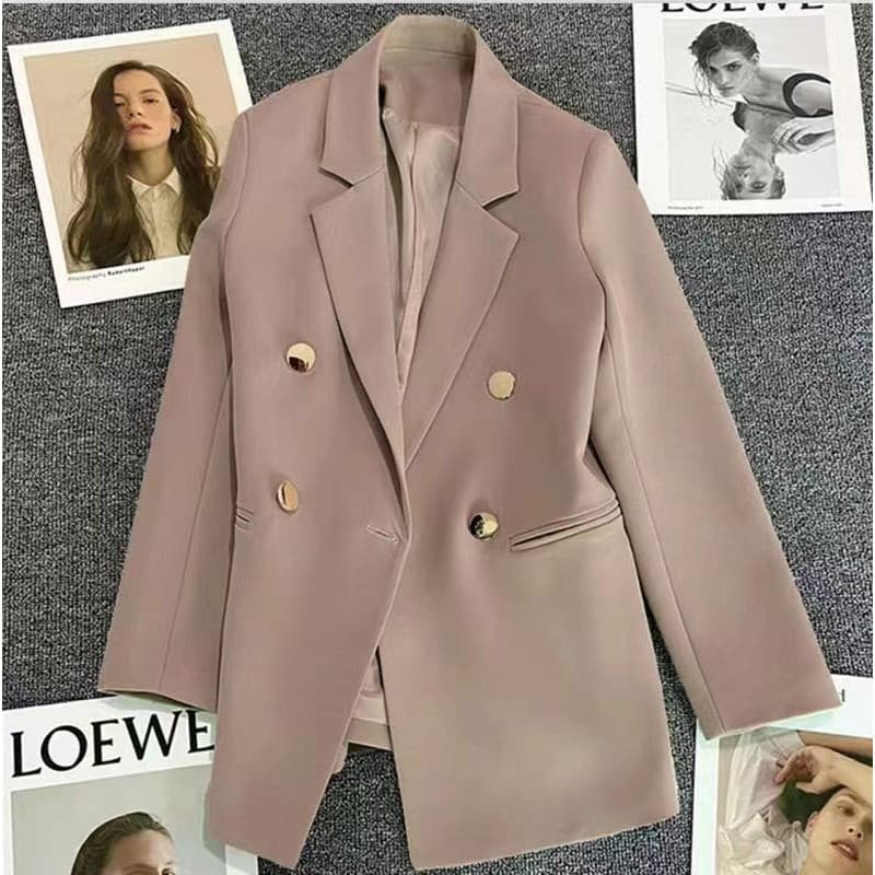 ในไทย SUIT-09 เสื้อเบเซอร์ กระดุมทอง 4 เม็ด สูทแฟชั่น สีพื้น สำหรับผู้หญิง ผ้านิ่ม ใส่สบาย รูปที่ 6